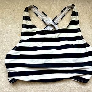 Black and White Striped swimsuit top